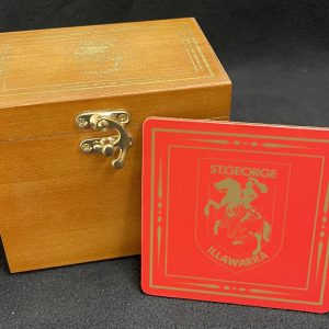NRL Licensed Dragons Coasters in Wooden Box