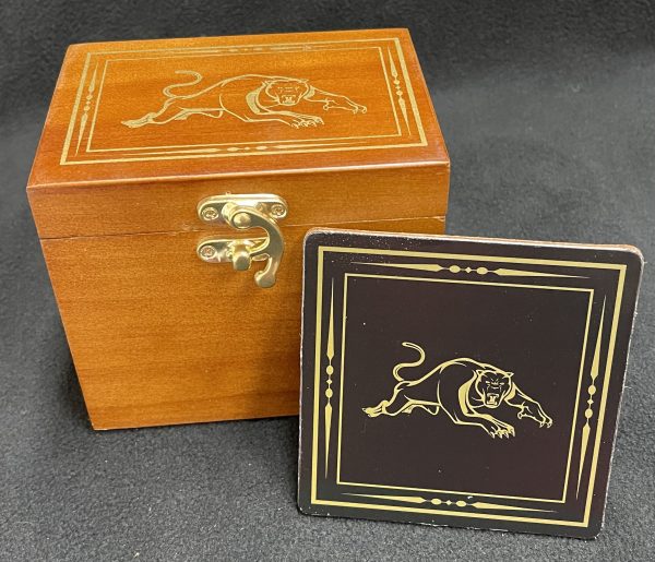 NRL Licensed Panthers Coasters in Wooden Box